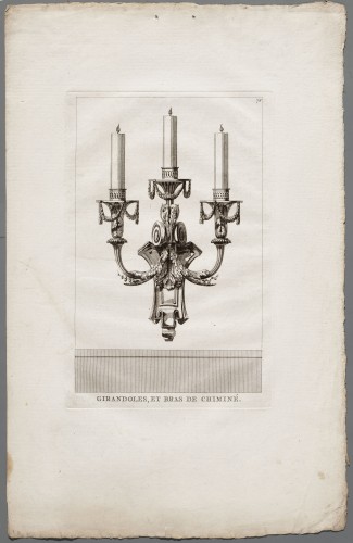 Ornamentprent. Bras de Cheminées et Girandoles. Titelblad (Nederlandse kopie).